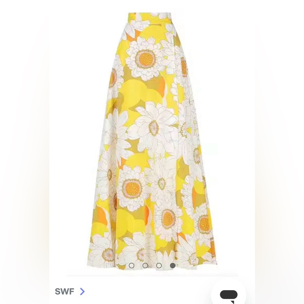SWF Venice Stretchy Yellow Floral Wrap Skirt Size XS bin2